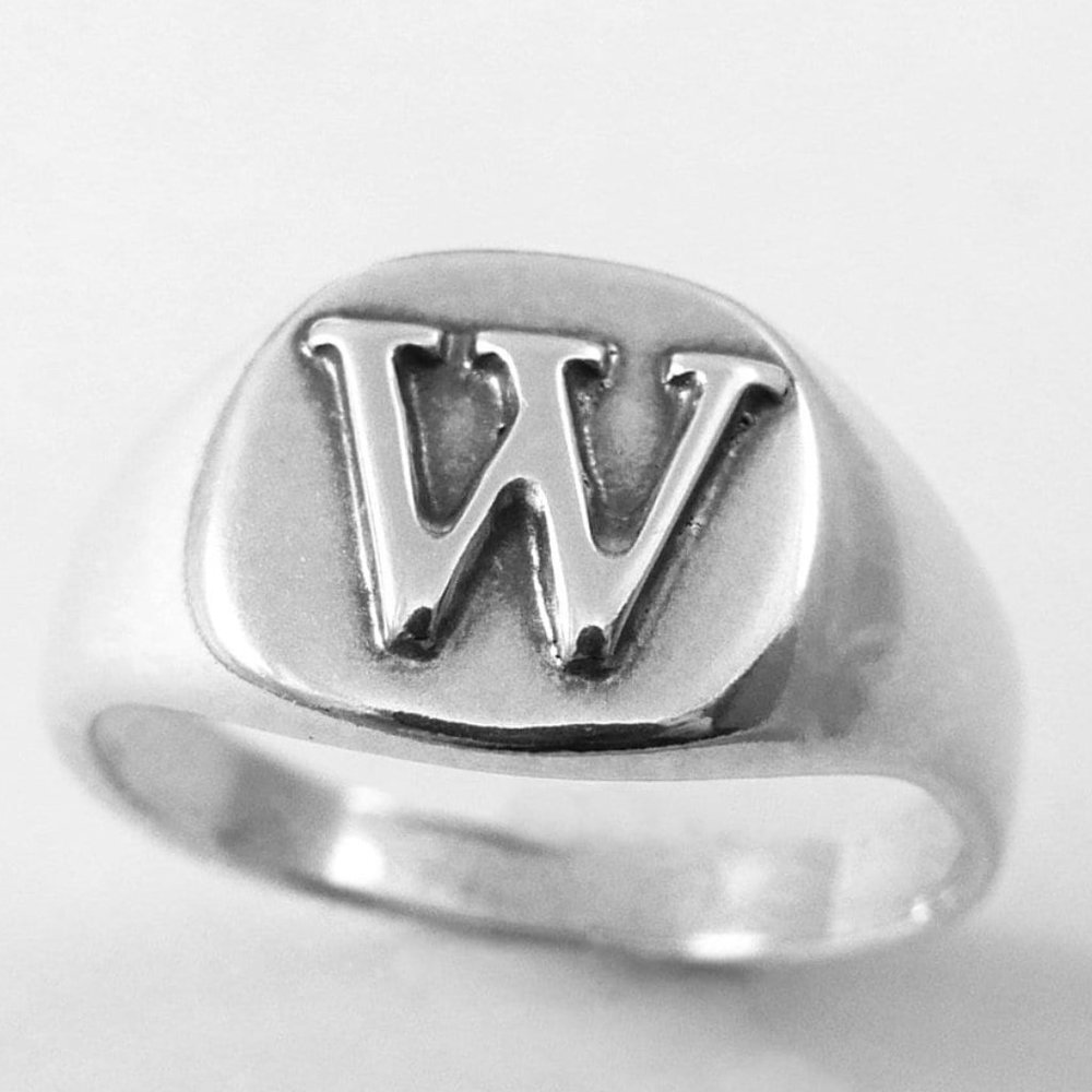 Monogram ring men initial ring Silver monogram ring personalized ring